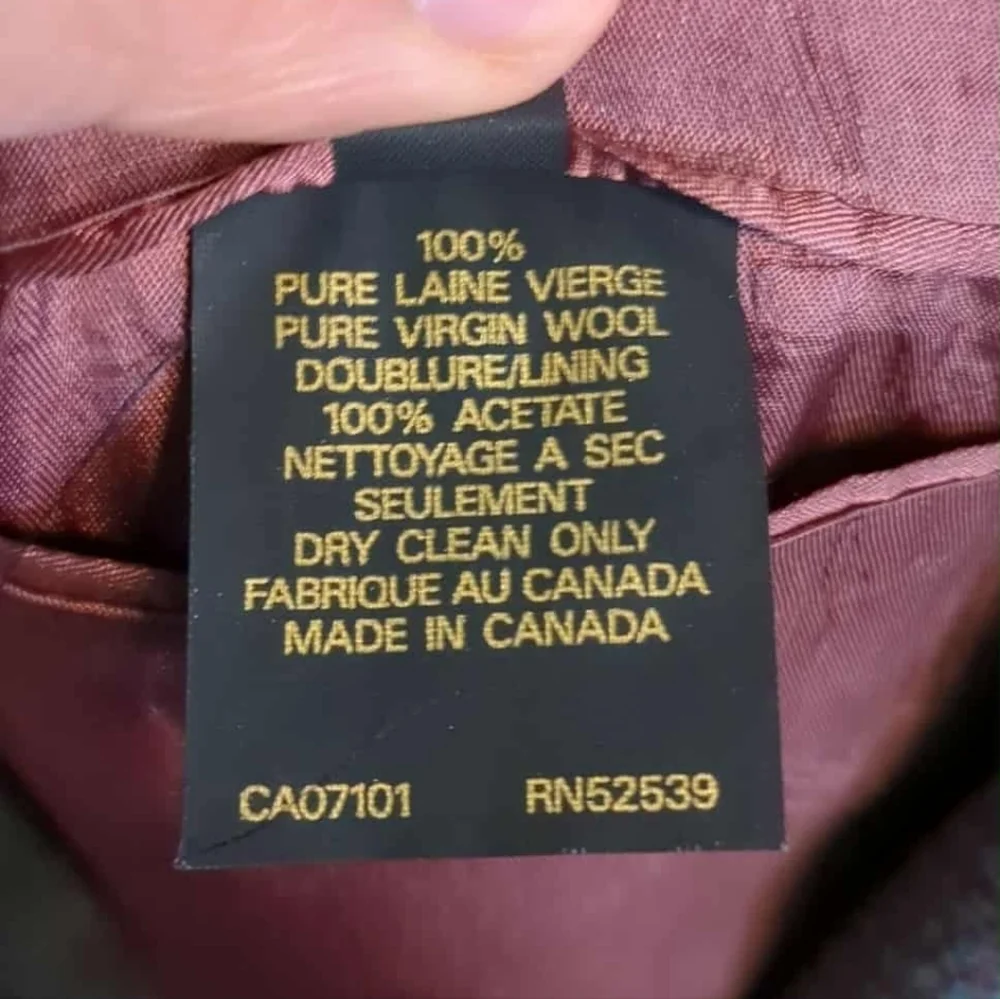 Men Vintage Blazer 100% Wool Size 40 Reg Made In Canada Blue Purple Green Colors - Picture 13 of 13